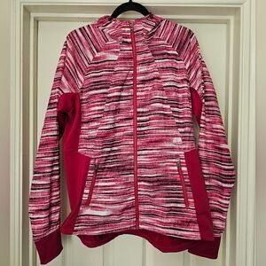 Marmot windbreaker pink white stripes lightweight hiking outdoor women's size XL